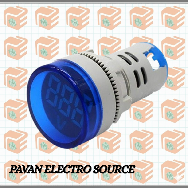 22mm Blue Panel Voltmeter